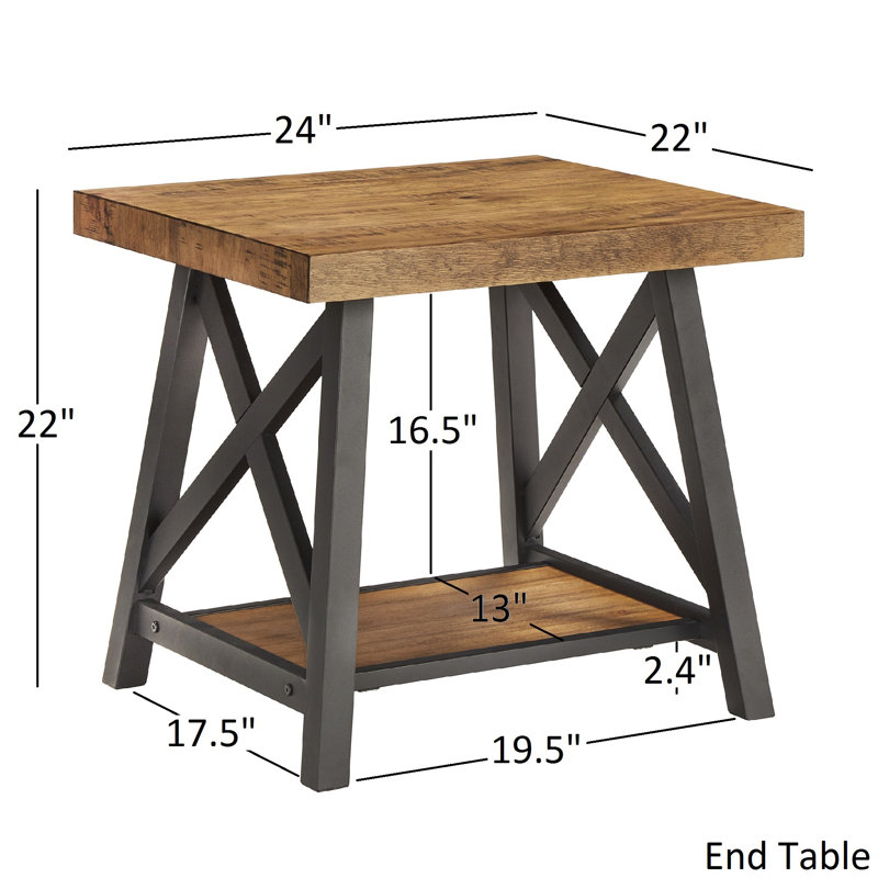 Silvis trestle end table discount